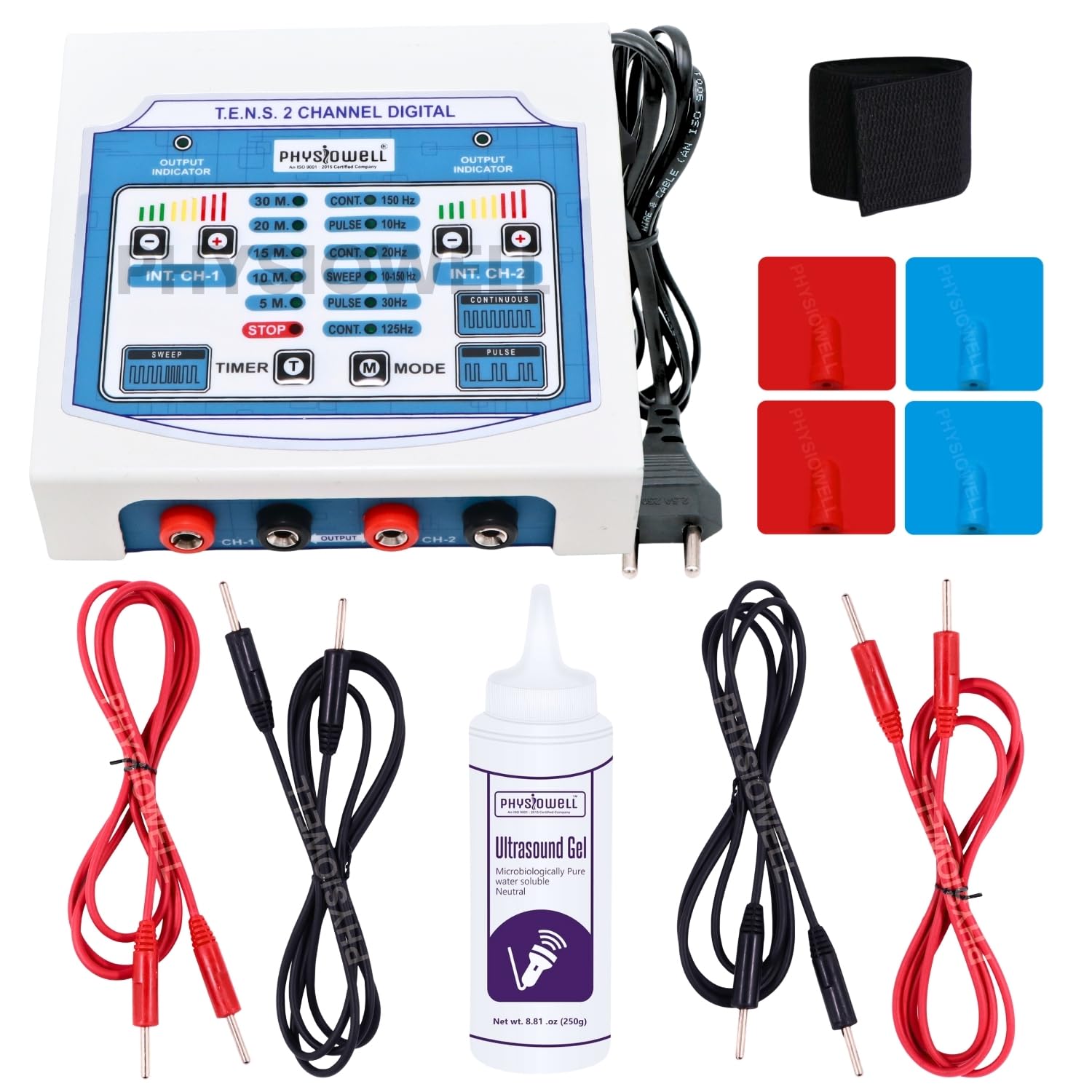 Physiowell Tens Two Channel Portable Nerve Whole_Body Stimulator Electrotherapy Digital Physiotherapy Compact Machine with One Year Warranty Tens Therapy Massager , Off White