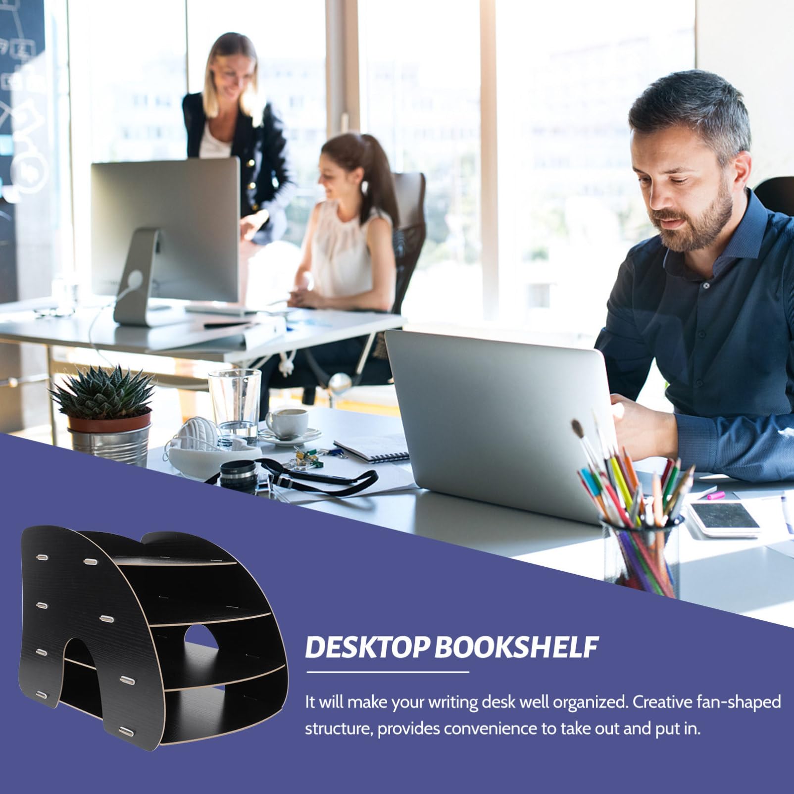 Schreibtisch-Organizer aus Holz mit Schublade, Bücherregal, Schmucktablett, Kosmetik-Aufbewahrung, A4-Größe, Haushalts-Organizer für den Schreibtisch