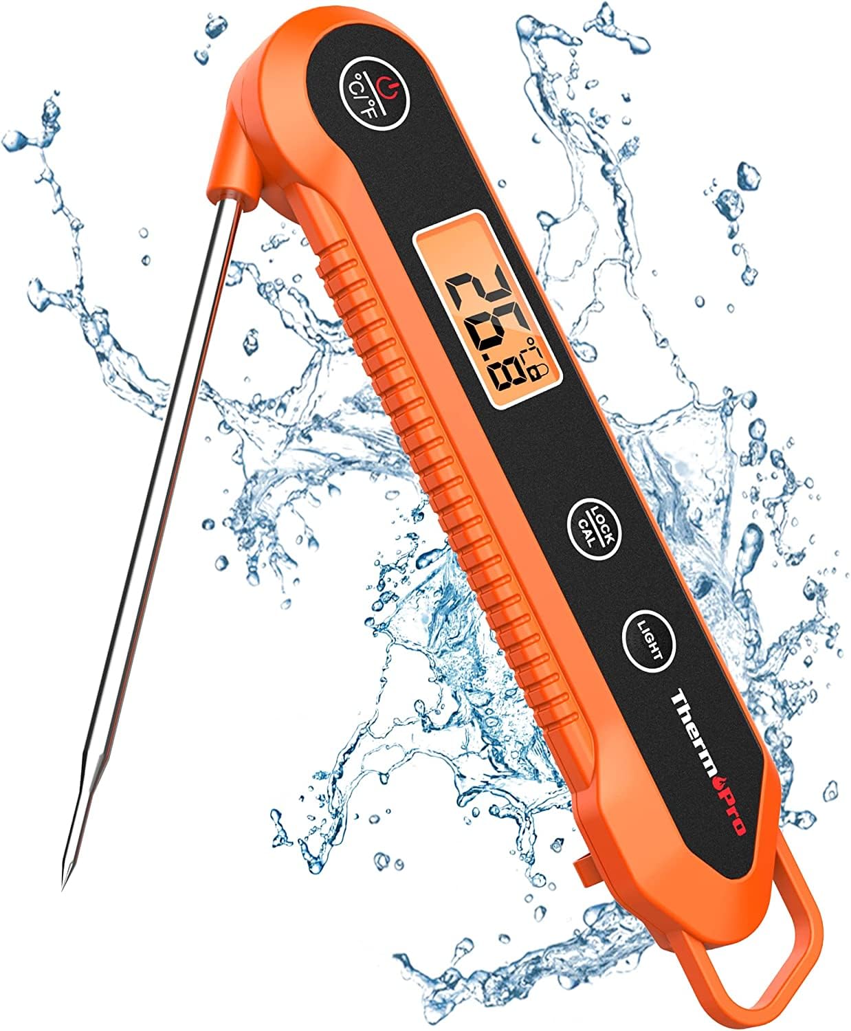 ThermoPro TP03H Digital Instant Read Meat Thermometer for Grilling Waterproof Kitchen Food Thermometer with Calibration & Backlight Smoker Oil Fry Candy Thermometer