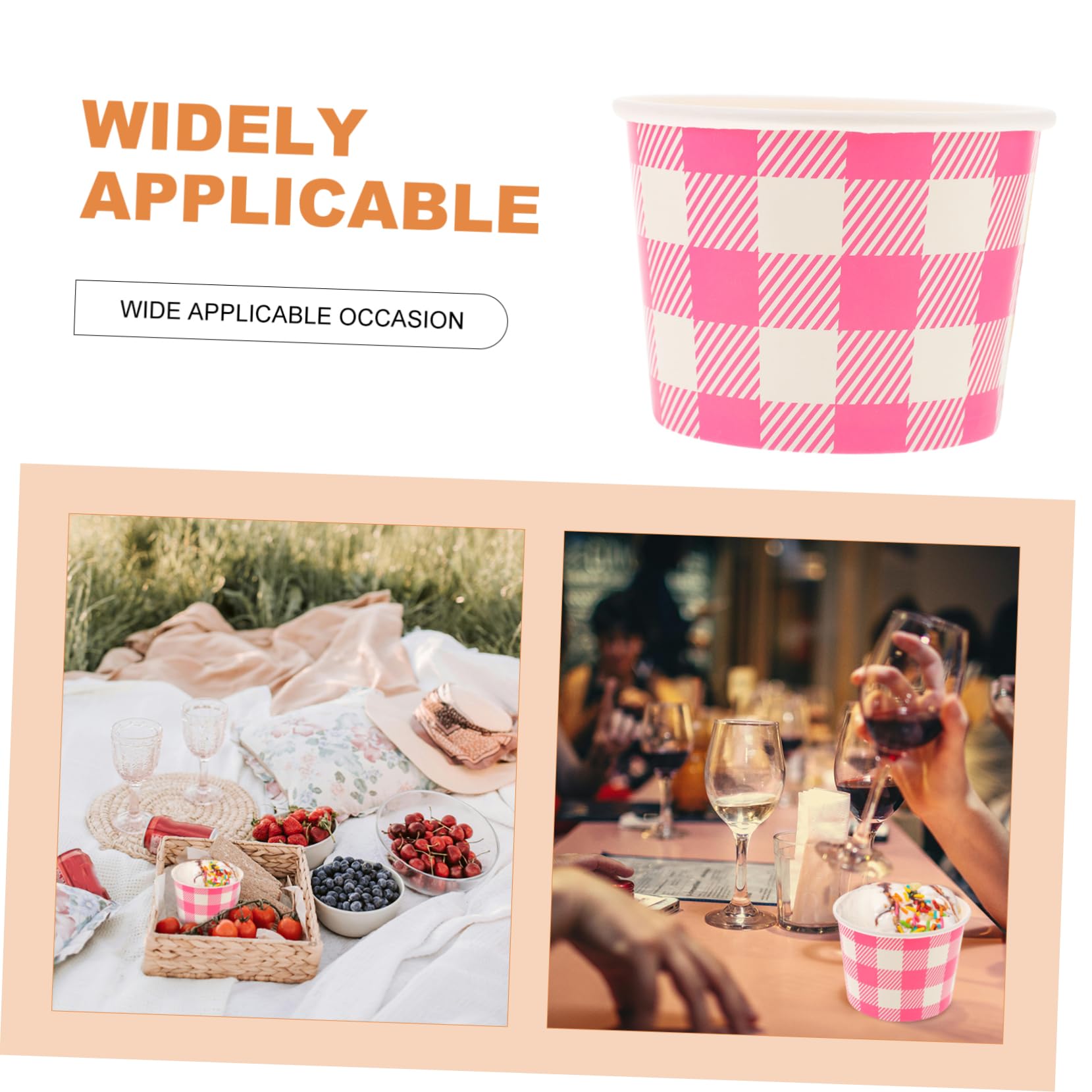 MAGICLULU 30 Pz Coppa Gelato Contenitori Per Alimenti Tazze Da Dessert Contenitori Per Yogurt Contenitore Per Dolci Tazze Di Budino Allo Yogurt Trattare Le Tazze Per Lo Yogurt Carta Rosa