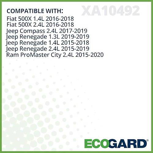 Miniatura 3 de ECOGARD Filtro de aire de motor XA10492 prémium para Jeep Compass 2017-2024, Renegade 2015-2021, Ram ProMaster City 2015-2022, Fiat 500X 2016-2018