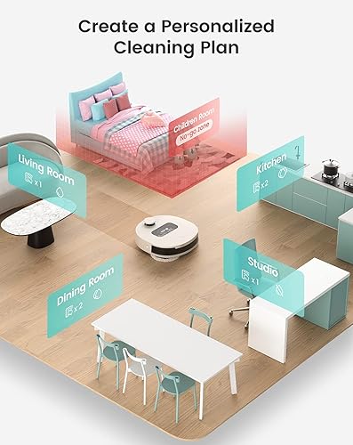 Miniatura 7 de Lefant Trapeador robot autolimpiante T1, sensores inteligentes Lidar dToF, alfombra sin movimiento, tanque de agua grande de 5 L, trapeador de