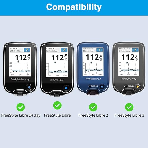 Miniatura 2 de MEDMAX Funda protectora rígida para Freestyle Libre 3 2  Libre Reader, ligera, a prueba de golpes, con clip y asa (Z-Leaves)