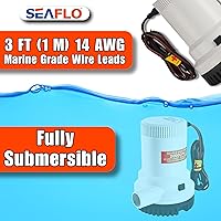 Vista 8 de Bomba de achique SEAFLO Serie 01 de 2000 GPH – 12V, salida de 1-1/8", bomba sumergible marina con protección anti-airlock, certificada CE y Rohs