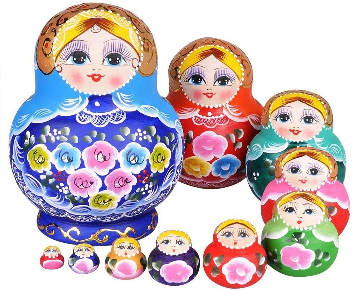 Amazon | マトリョーシカ 民芸品 ロシア人形 伝統 木製 手作り