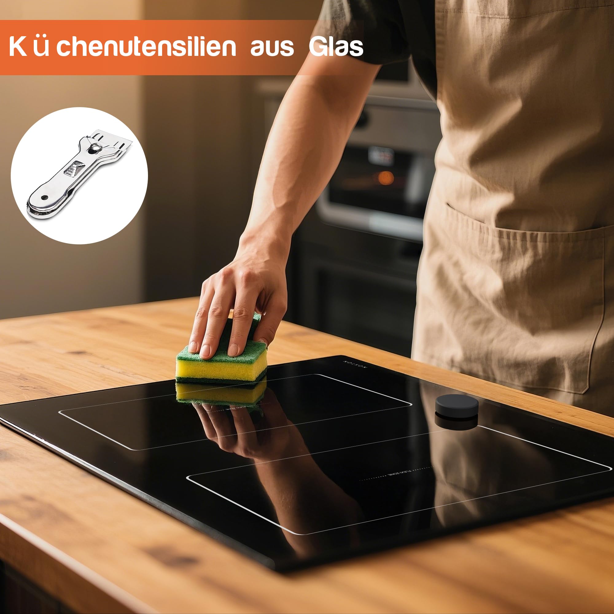 NOXTON Induktionskochfeld 4 Platten mit Doppelte Flexzonen, Induktionsfeld 60 cm Einbau mit Booster, Touch-Steuerung, Timer, Kindersicherung, Pause, 7200W, 220V-240V, Keine Stecker | Doppelte Flexzonen, Booster, Touch-Steuerung, Timer, Kindersicherung, Pa