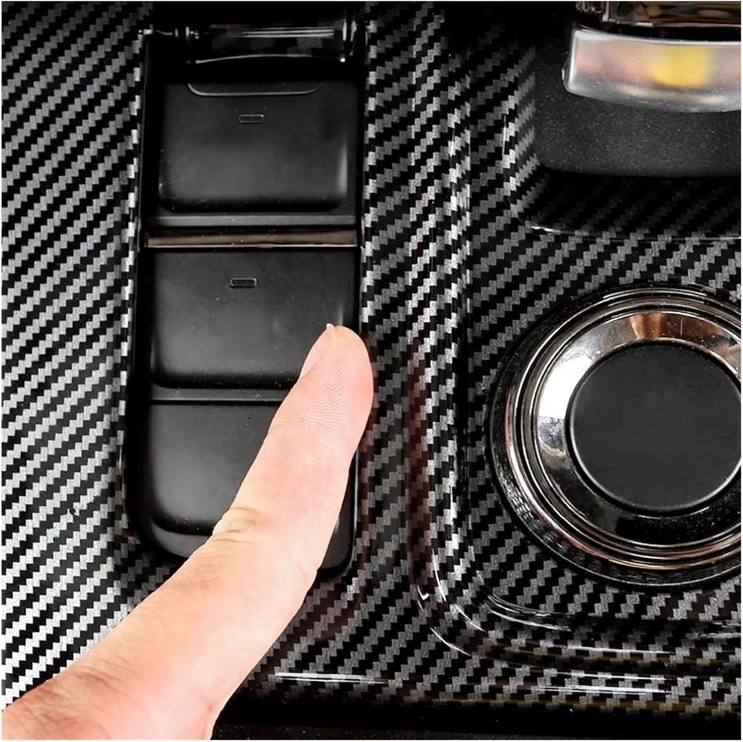 Compatible for HAVAL H9 2nd 2024 2025 Car Carbon Fiber Color Interior Steering Frame Decoration Cover Trim Stickers ABS Accessories(HAVAL H9)