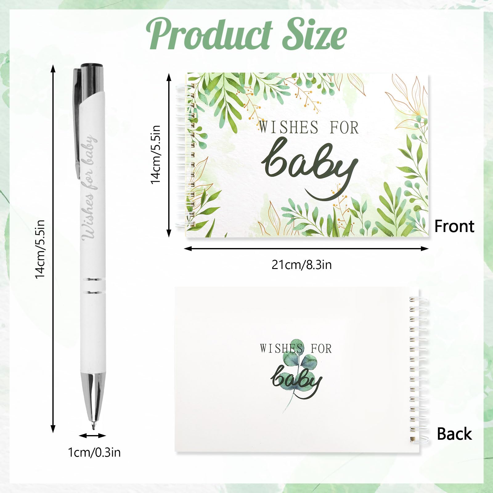 Baby Shower Book, Wishes for Baby Scrapbook with Pen Baby Shower Book to Sign, Baby Shower Games Advice Book - Image 2