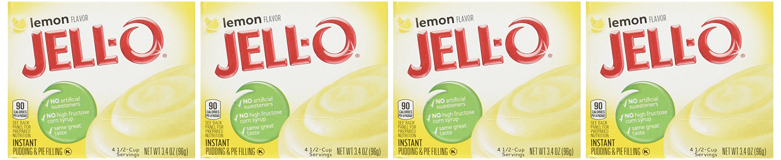 Jell-O - Sabor de limón pudín instantáneo y relleno de pastel, 3,4 oz (96 g) 4-pack