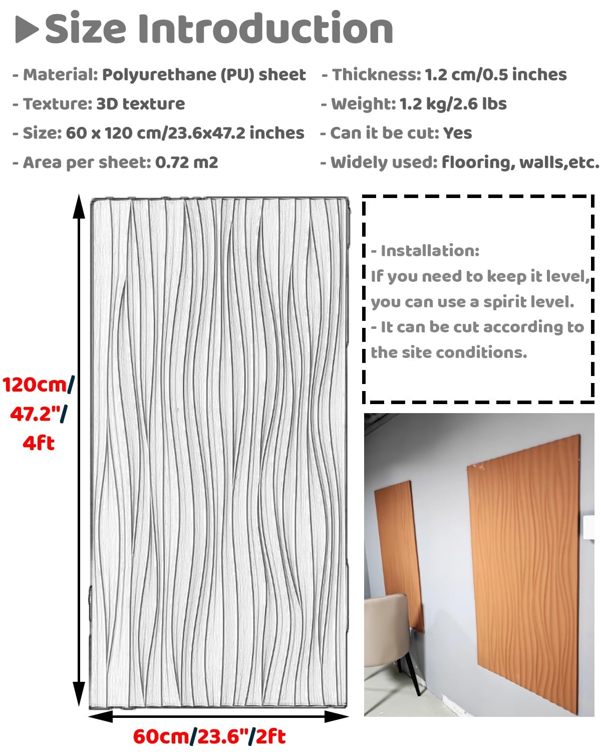 Pannelli Bianchi da Parete con Design Ondulato, 2, 4, 6, 8 e 10 Pezzi, Pannelli Decorativi 3D da Parete per Camera da Letto, Bagno, Pannelli Testurizzati per Interni ed Esterni, Impermeabili