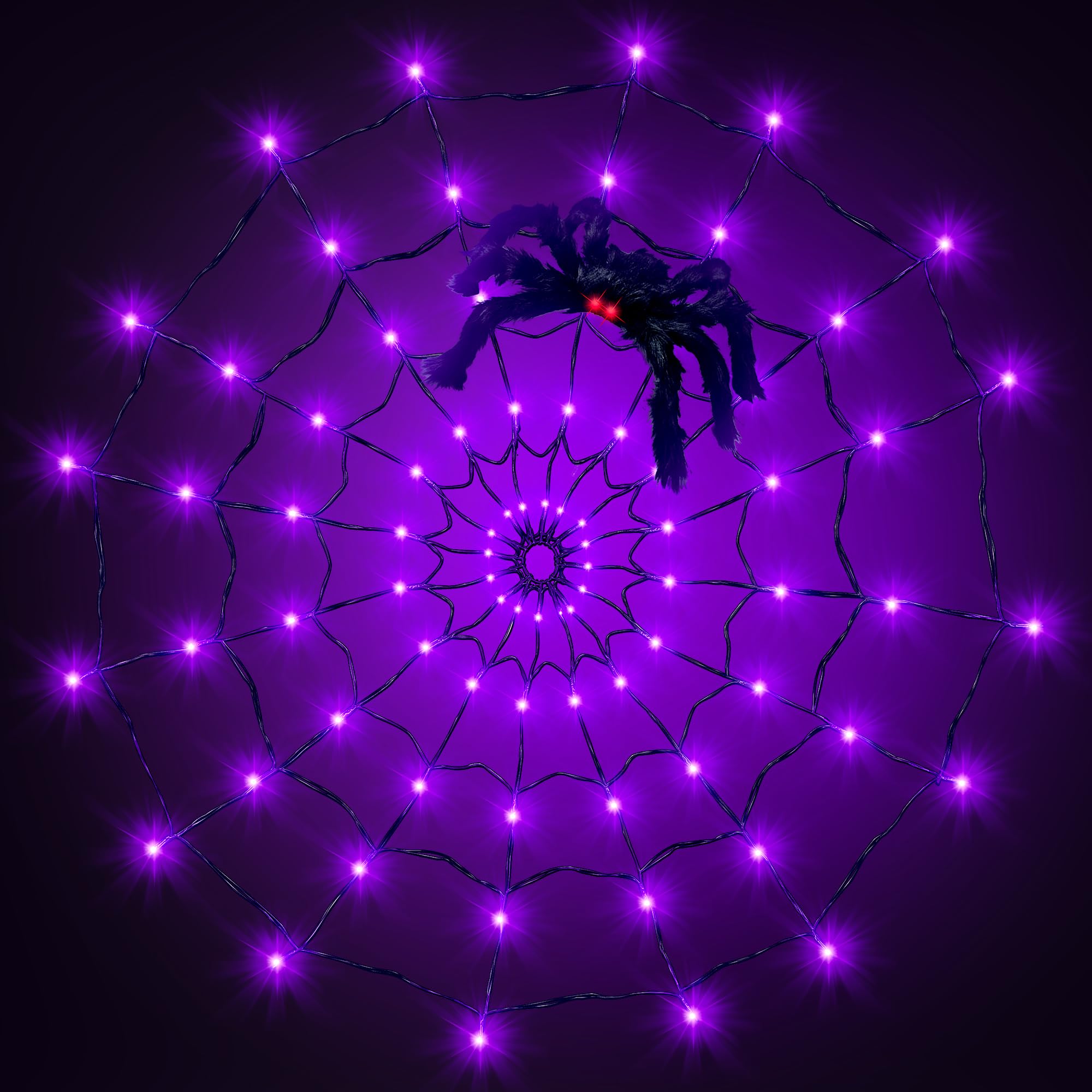 Amazon.co.jp: ハロウィン 蜘蛛の巣ライト 4フィート ブラック
