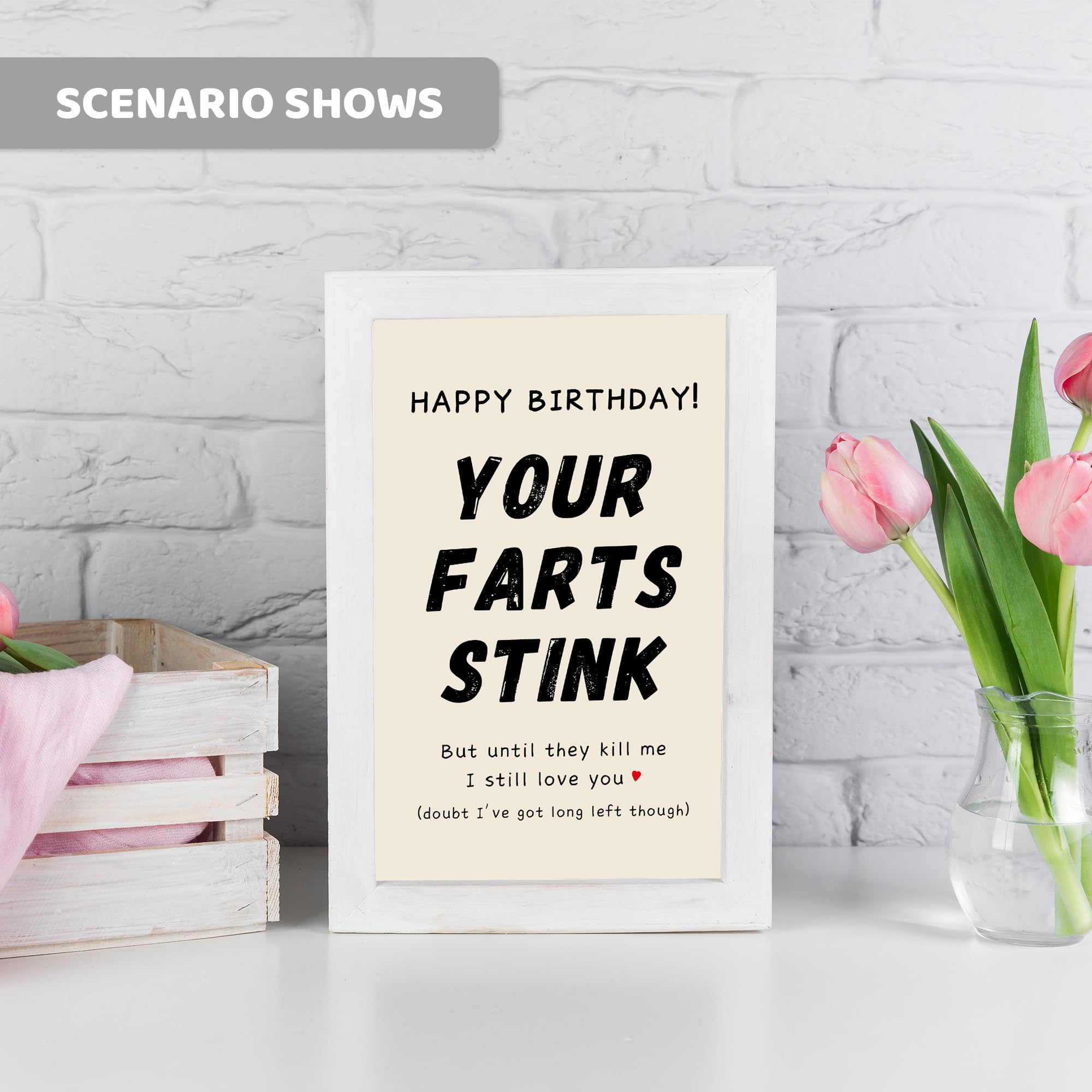 Lustige Geburtstagskarte 'Your Farts Stink' – Blanko-Karte Mit Umschlag, 20,5x13,5 Cm | Für Freunde & Partner