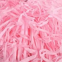 TSHAOUN 100g Shredded Paper Shredded Kraft Paper Raffia Filling, Gift Basket Filling, Party Supplies and Gift Wrapping, Shredded Tissue Paper (Pink)