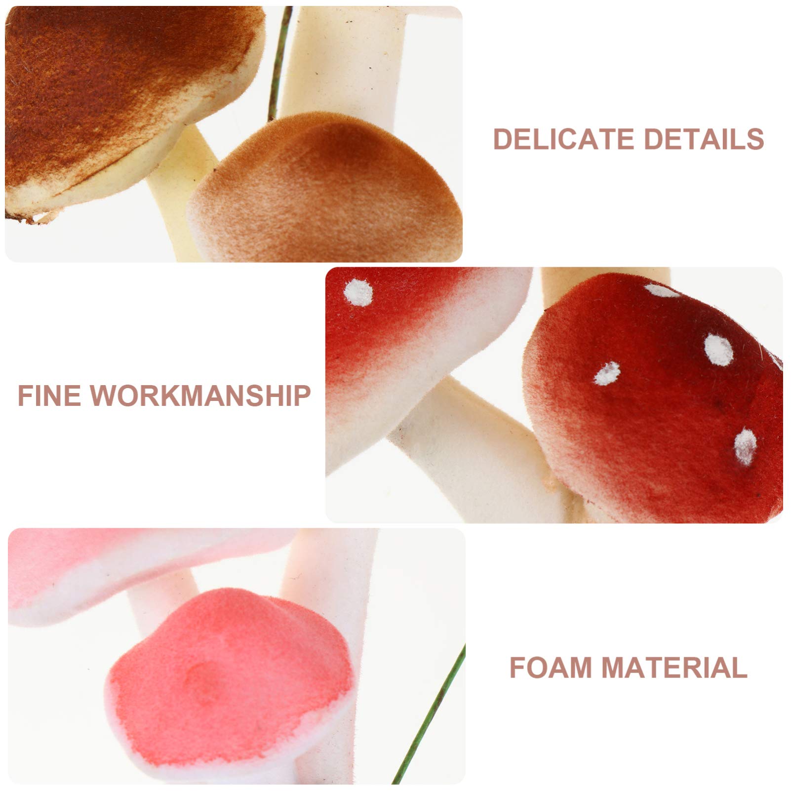 Healifty Simulated Mushroom Ornaments 6Pcs 3.15In Miniature Faux Mushrooms for Fairy Garden Micro Landscape Desktop Decoration and Party Props - Image 4