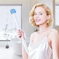 Vista 2 de Juego de 8 Piedras Pómez para Inodoro con Mango Extra Largo de 18 pulgadas, Estuche Soporte Blanco, Piedra Pómez para Limpieza, para Limpiar