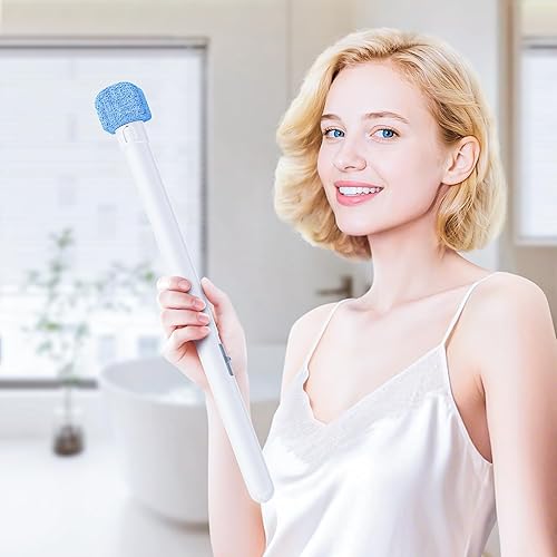 Miniatura 2 de Juego de 8 Piedras Pómez para Inodoro con Mango Extra Largo de 18 pulgadas, Estuche Soporte Blanco, Piedra Pómez para Limpieza, para Limpiar