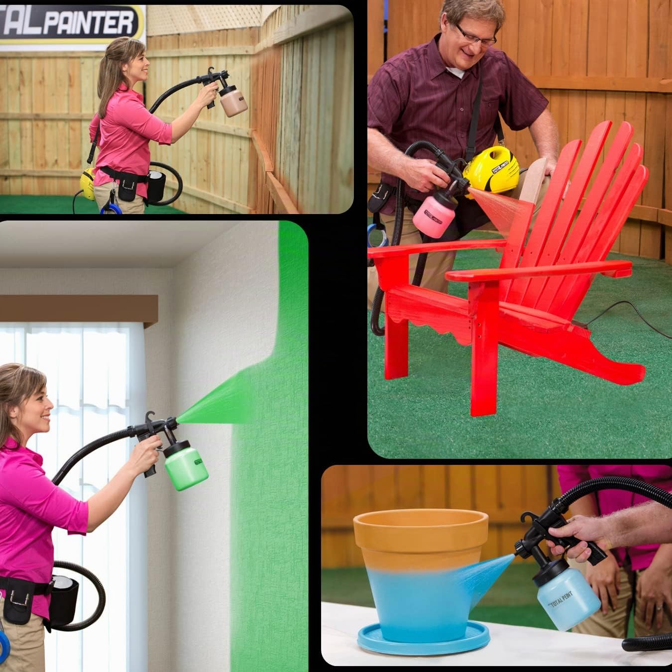 Pistolet à Peinture Professionnel Total Painter, 900W-3600rpm, comme vu à la TV, Puissant, Facile à manier et Idéal pour Toutes Les Surfaces