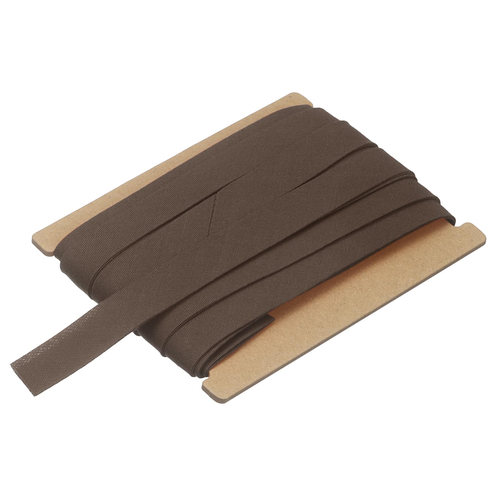 sourcing map 5/8 Inch Double Fold Bias Tape, Polyester Continuous Bulk Bias Tape for Sewing, Seaming Quilting Hemming Binding Crafts (Brown 6 Yards)