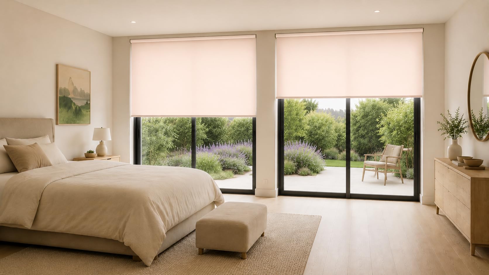Estoralis Gove Store Enrouleur Tamisant Lisse, Polyester, Rose, 150 x 230 cm