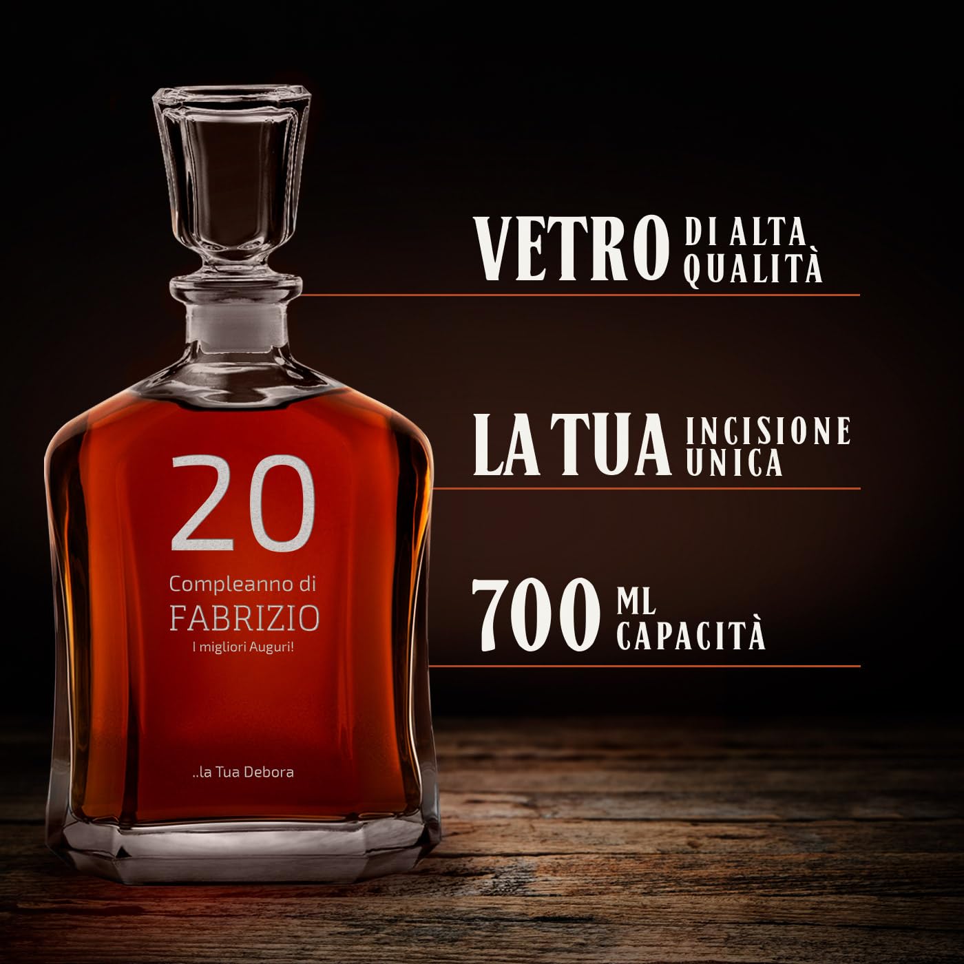 Maverton Set Decanter per Whisky in vetro, da 700 ml