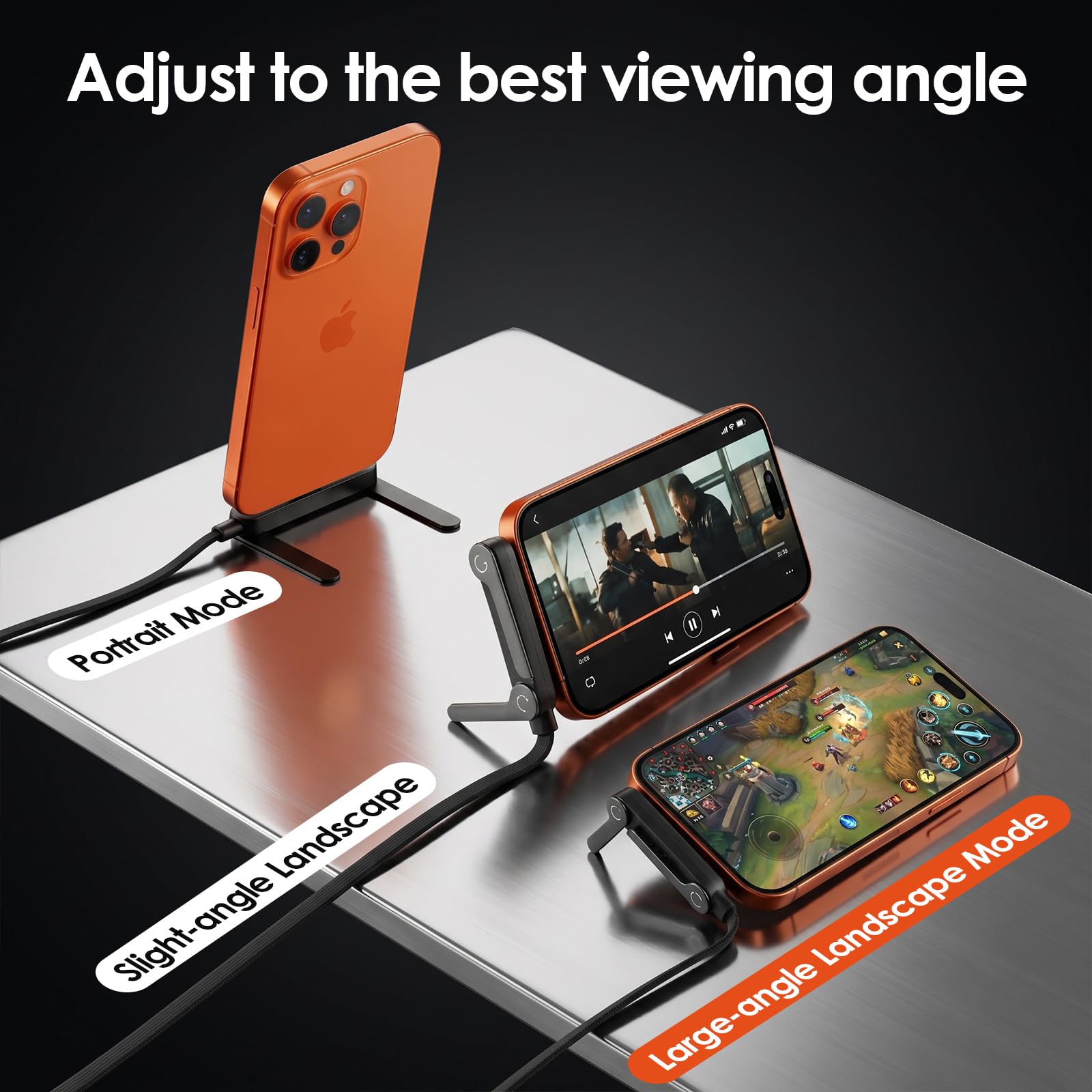 Soporte de carga plegable compatible con Ray Ban Meta/Display estuche de carga y teléfono, 240 W rápido USB C a USB C cable de carga multifuncional para caja de gafas inteligentes