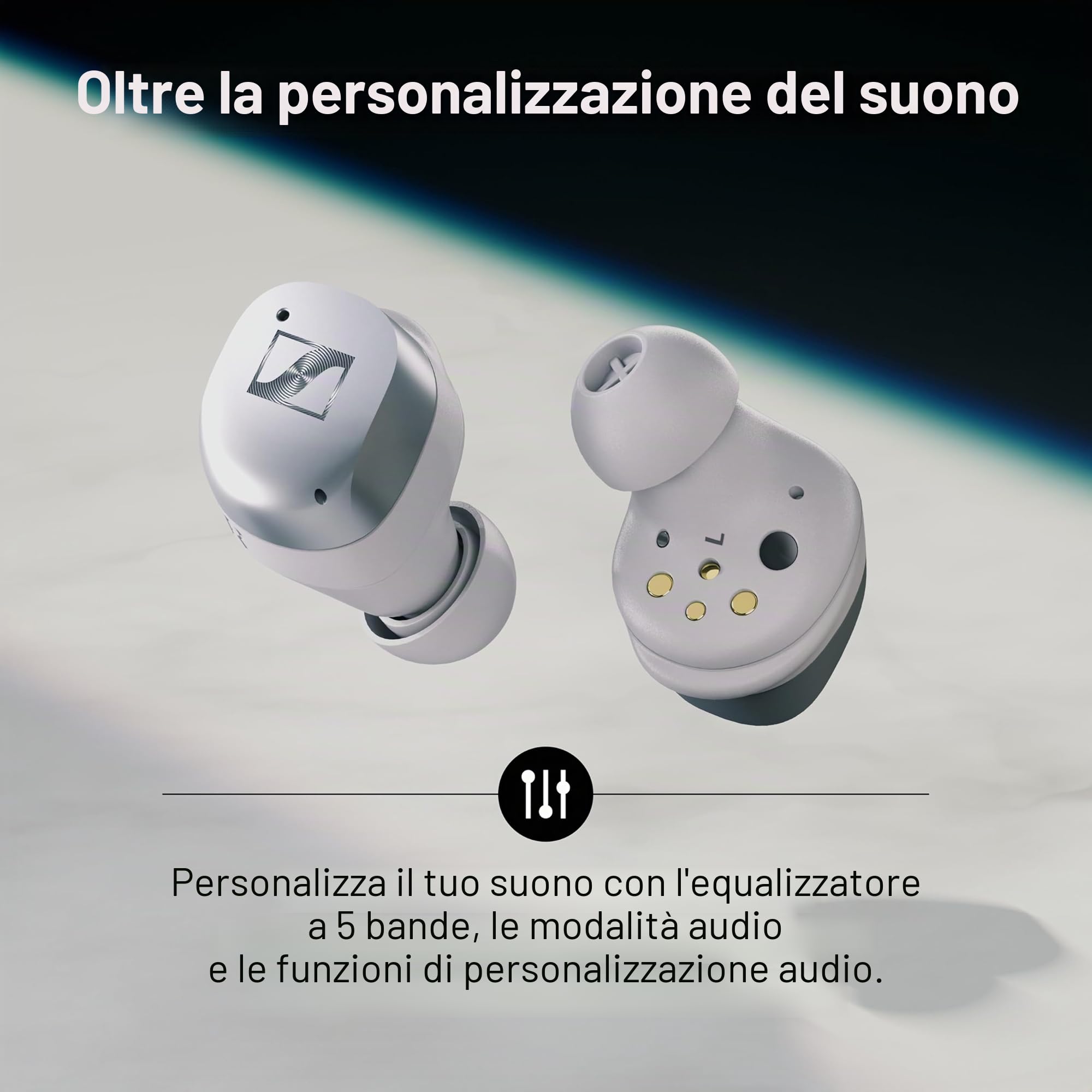 Sennheiser MOMENTUM True Wireless 4 Smart Earbuds con Bluetooth 5.4, suono cristallino, design confortevole, durata della batteria di 30 ore, ANC adattivo, LE Audio e Auracast - Rame nero