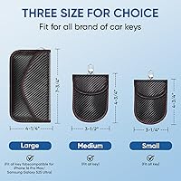 Vista 7 de TICONN Faraday - Bolsa para llavero, protector de jaula Faraday de 3.5 x 5.0 pulgadas, bloqueo de señal RFID para automóvil, bolsa antirrobo