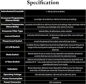 Amazon.com: 234XL Crossover, 2/3 Way Mono Electronic Crossover, 4
