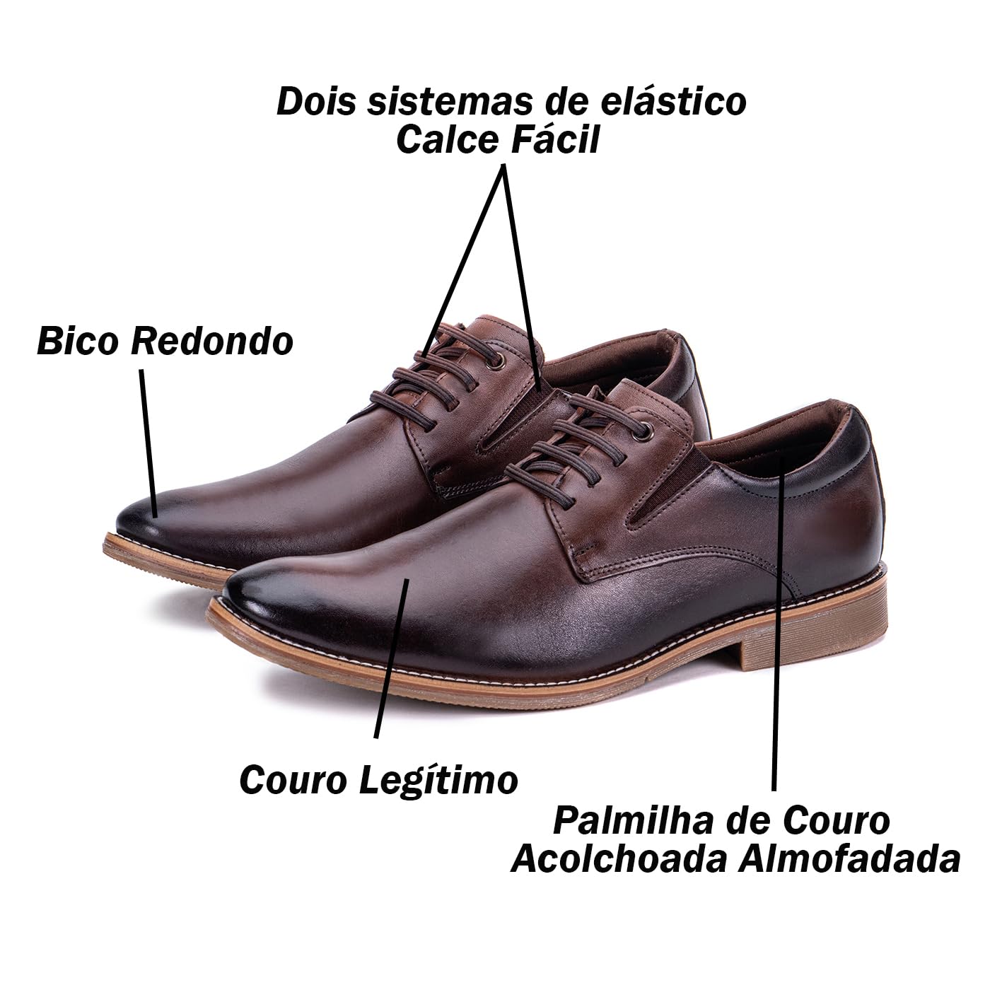 Sapato Masculino Social Couro Bico Redondo Moderno Confort em promoção! Veja a oferta e mais achadinhos de Sapatos 9 Hoje é o melhor dia para comprar Sapato Masculino Social Couro Bico Redondo Moderno Confort com aquele preço maroto! Promoção! Aproveite a oferta! 9