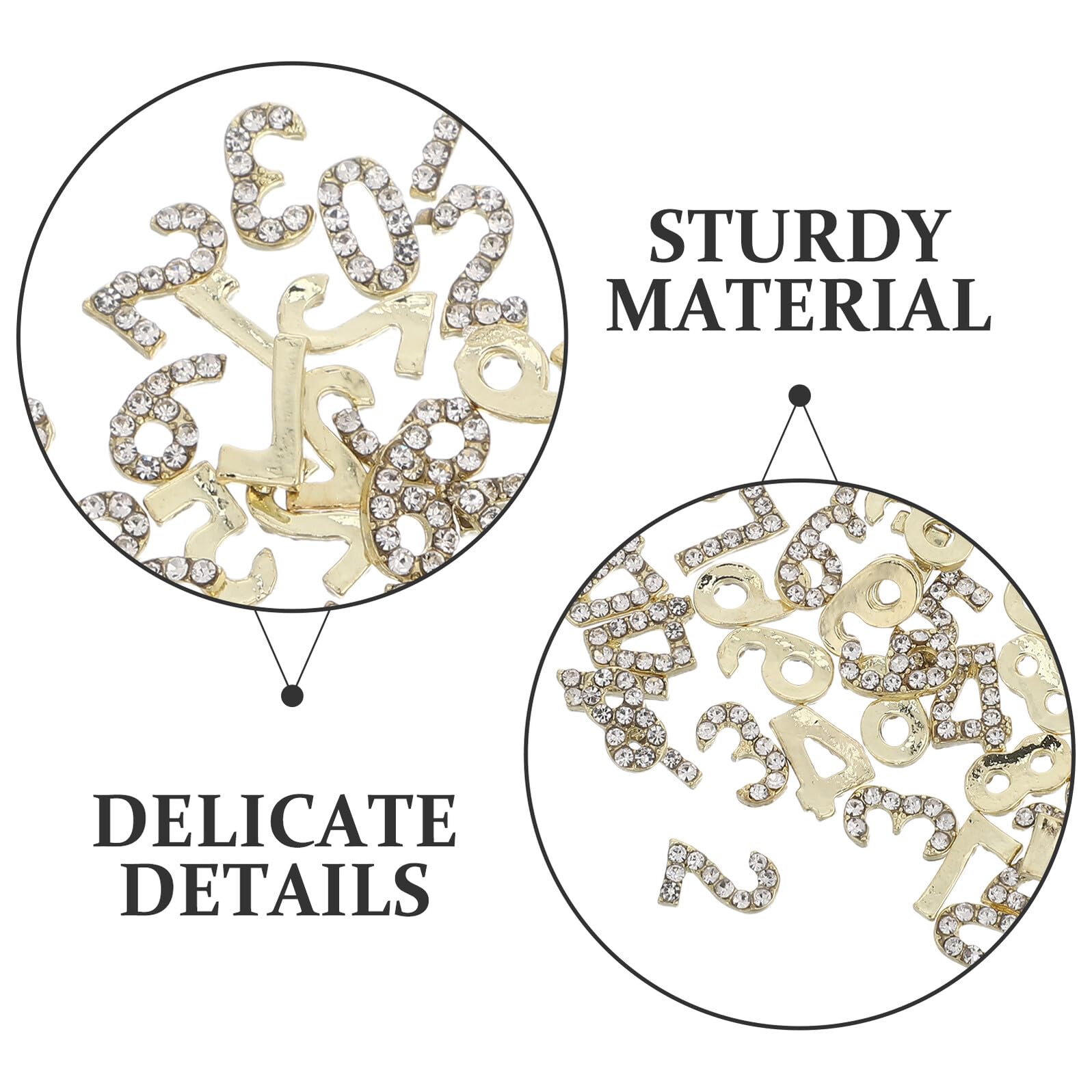 Baluue 100 Pezzi Gioielli per unghie Numeri con cristalli incastonati Flatback per Nail Art Accessori Manicure Facili da Applicare per Ragazze Decorazioni Uniche per Feste e Occasioni