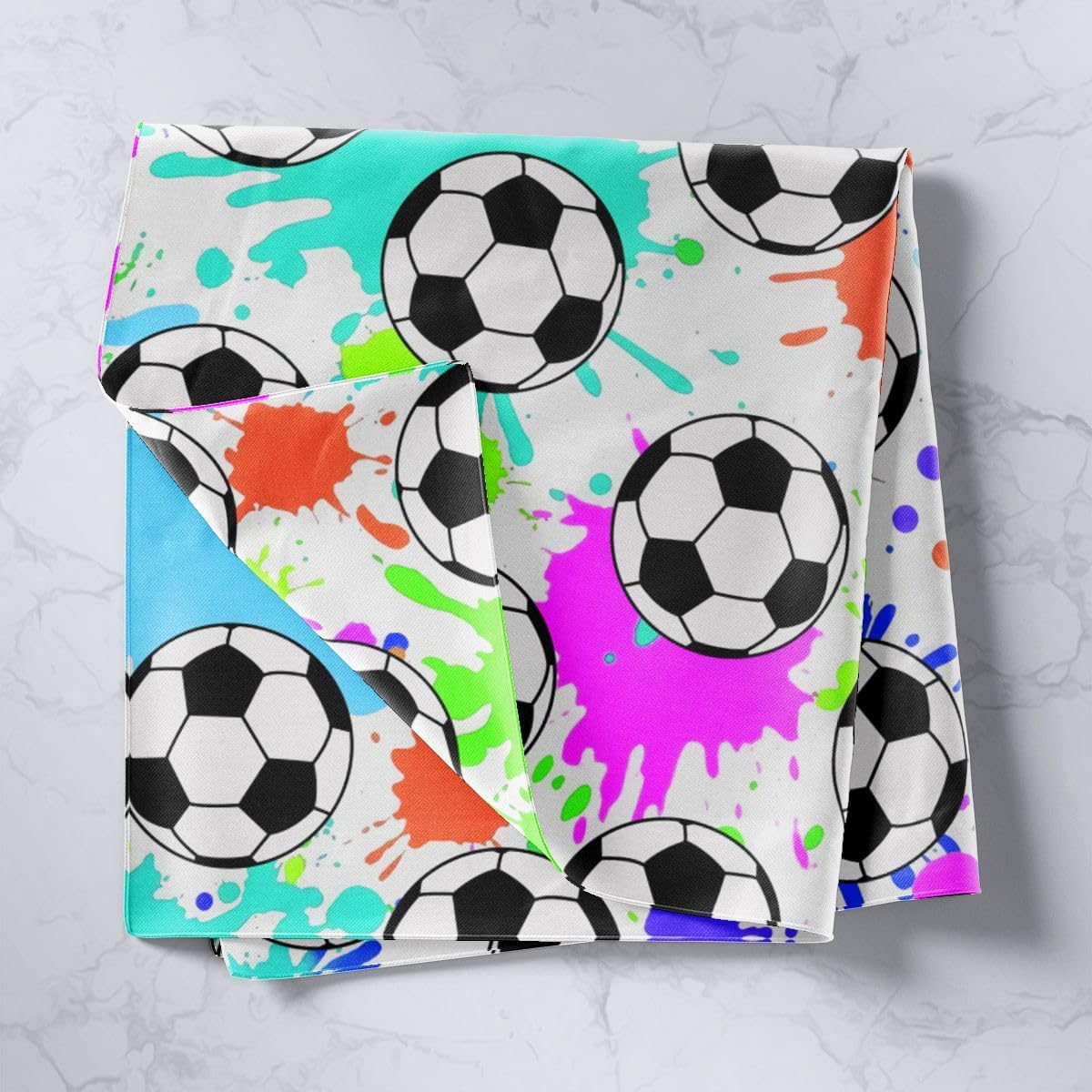 jejeloiu Football Tapestry Soccer Ball Game Wall Art Colorful Graffiti Wall Hanging Blanket for Living Room Bedroom Sports Game Home Decor Medium 59"x59" image 2