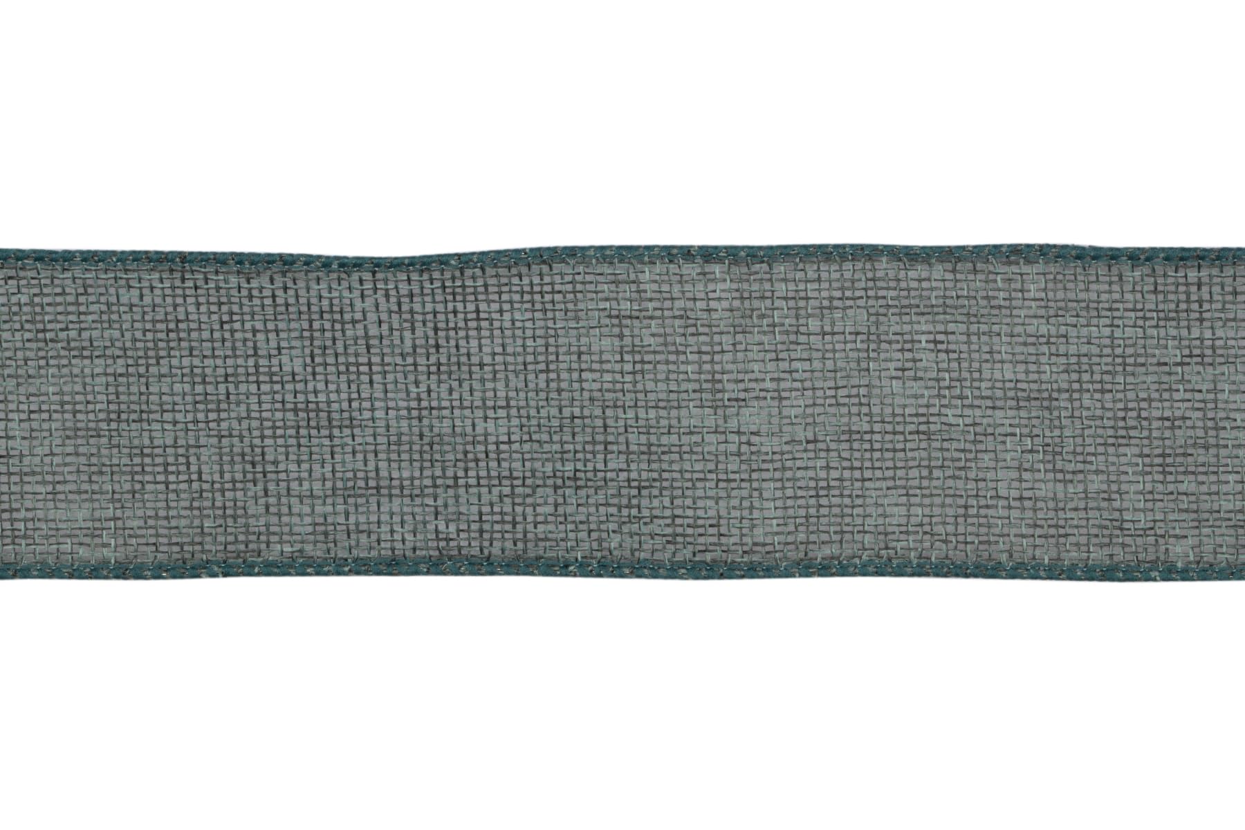 Ribbonitlux Teal Burlap Wired Ribbon, 50mm x 18 Meters, Wired Edge Burlap Ribbon for Gift Wrapping Big Bow, Wreath - Image 2
