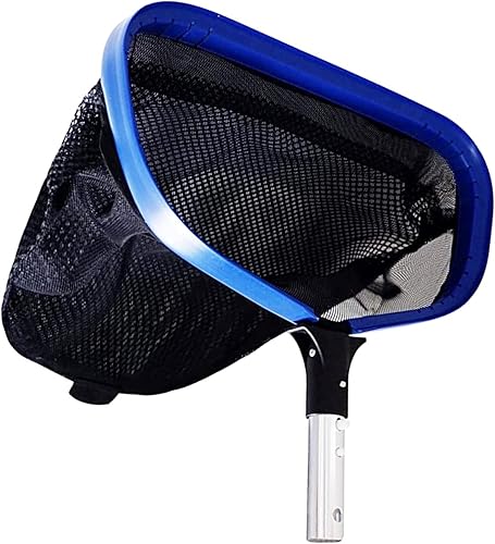 BlueStars Rastrillo profesional de alta resistencia para piscina con bolsa de red profunda de doble capa, marco de aluminio y mango rastrillo de red