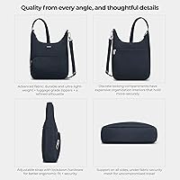 Vista 5 de Travelon Bolsa bandolera clásica antirrobo esencial, color negro