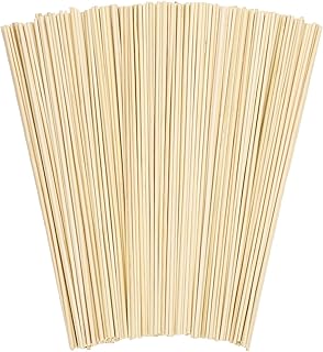 300 Pcs Dowel Rods, 1/8 x 12 Inch Wooden Dowels Craft Wood Sticks Unfinished Natural Bamboo Sticks for Flower Bouquet Crafts and DIYers