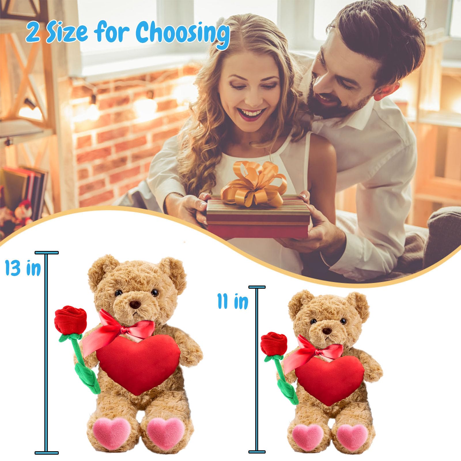 Personalized Teddy Bear With Text & Photo - Custom Plush Toy Gift For Her/Him, Christmas, Valentine's - View #4