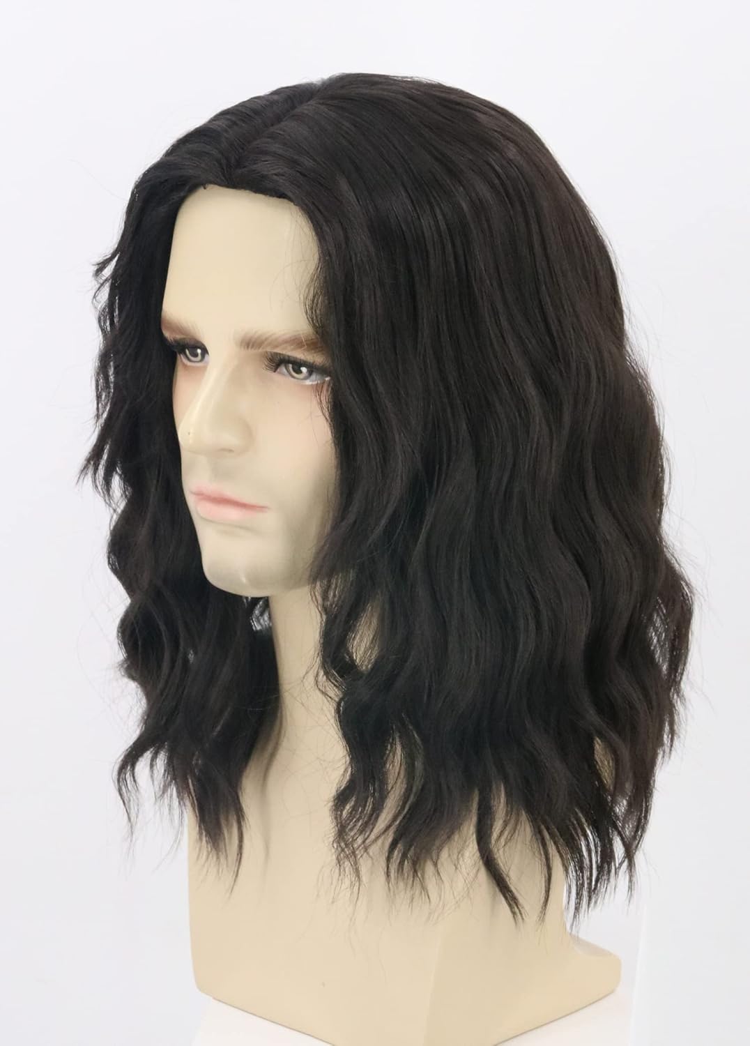 Topcosplay Men Wigs Black Short Curly Hair Funny Wigs for Man Halloween Costume Party Wig - Image 2