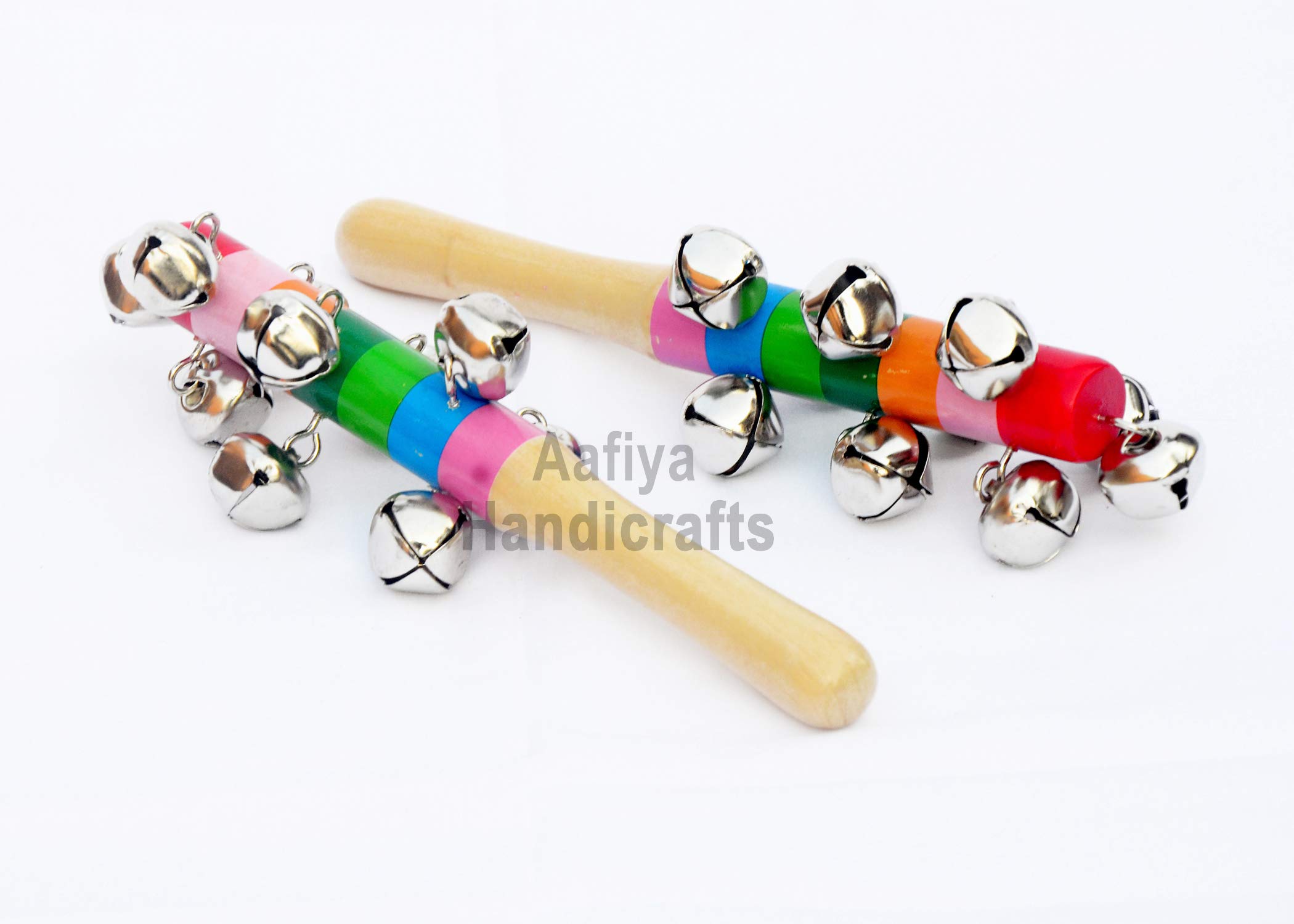Wooden Rattle Toys for Newborns Non-Toxic Colorful Musical Dugi Dugi JhunJhuna/Ghunguru Rattle Safe Infant Toy for Babies