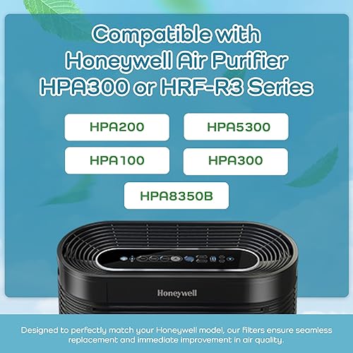 Miniatura 3 de Breathe Naturally Filtros de aire de repuesto "R" compatibles con el purificador de aire Honeywell serie HPA300, HPA200 y HPA100  Filtro HEPA True