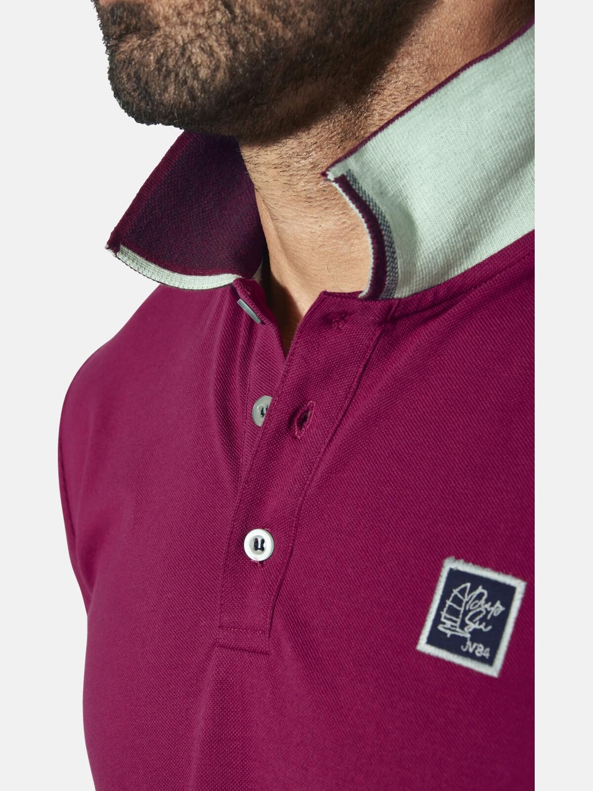 Jan Vanderstorm Herren Poloshirt Morlan | Elegantes Piqué Kurzarm-Polo mit Kontrastdetails, atmungsaktiv, Comfort-Fit, Seitenschlitze, Casual, 100% Baumwolle, L–7XL