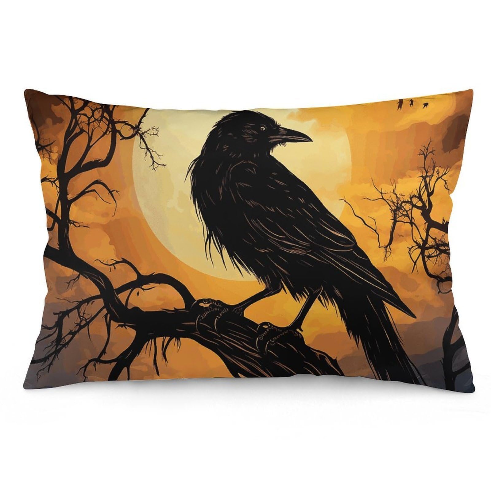 2 Pack Pillow Cases for Hair and Skin, Soft Breathable Pillow Case Covers with Hidden Zipper, Crow Pillowcase 12 "x20 Pillow Covers for Sleeping Gift