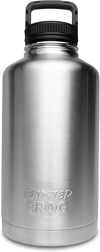 Botella de agua de acero inoxidable aislada al vacío de 64 oz de doble pared de medio galón Growler