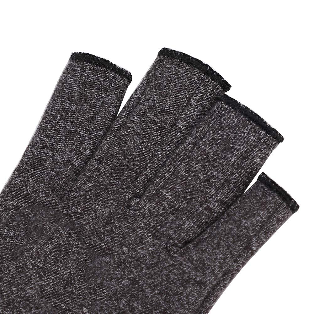 BLITZU Open Finger Compression Gloves For Arthritis & Carpal Tunnel - Grey, Medium (Fingerless Work Gloves) - View #6
