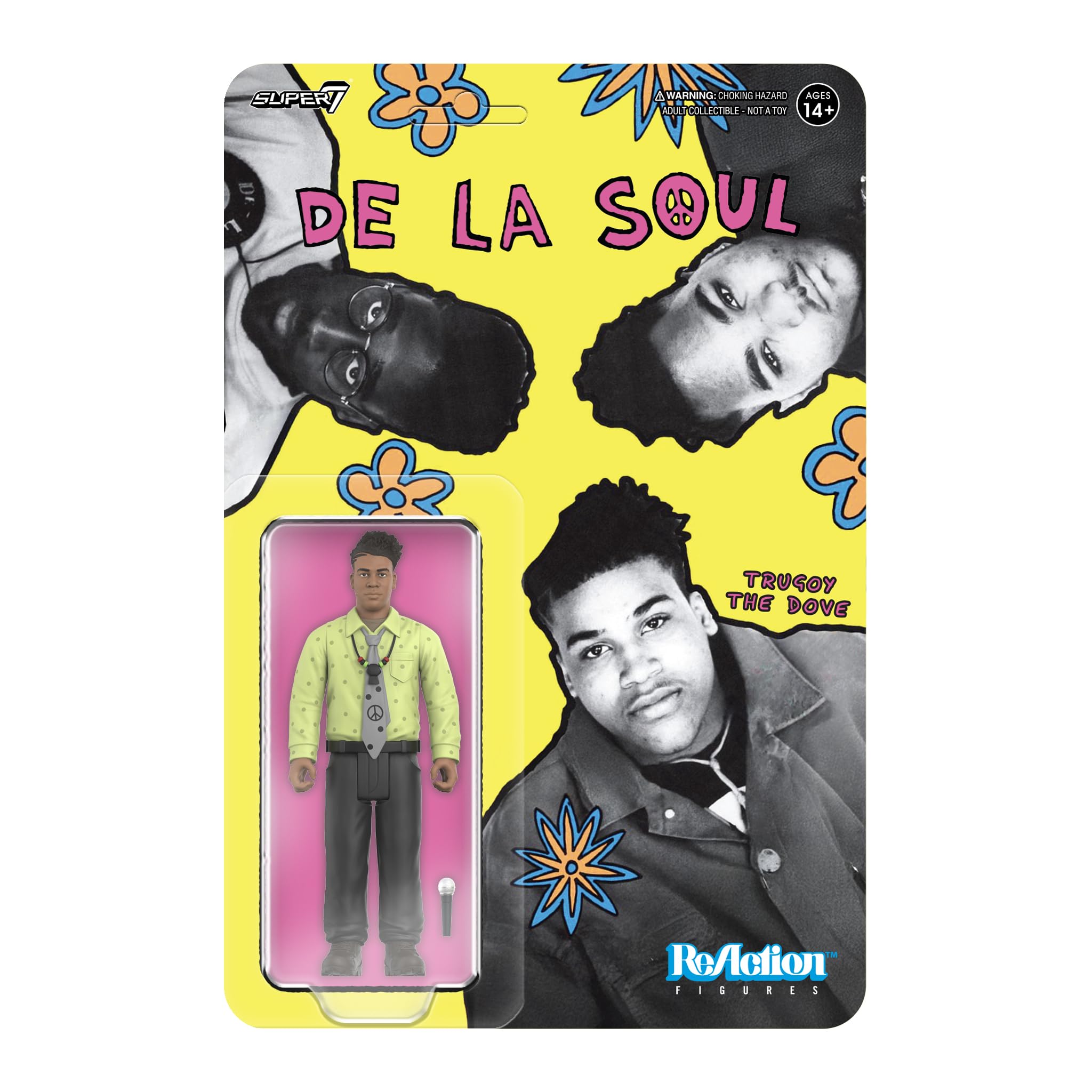 Photo 1 of Super7 Reaction Figure De La Soul David Trugoy the Dove Jolicoeur (Me, Myself & I) - 3.75" De La Soul Action Figure with Accessory - Hip Hop Collectibles and Retro Toys