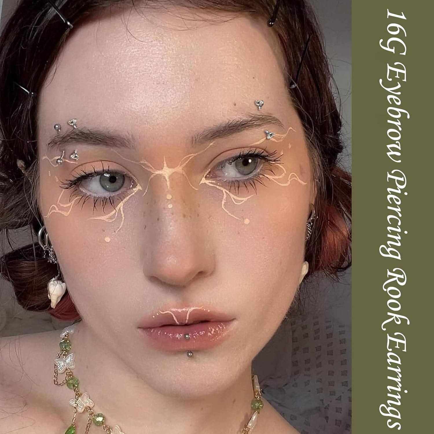 16G Eyebrow Piercing Jewelry Rook Earrings for Women Internal Thread Curved Barbell CZ Eyebrow Rings Vertical Labret Lip Jewelry Ear Rook Stud Small Tiny Belly Button Ring 6mm/8mm/10mm - Image 2