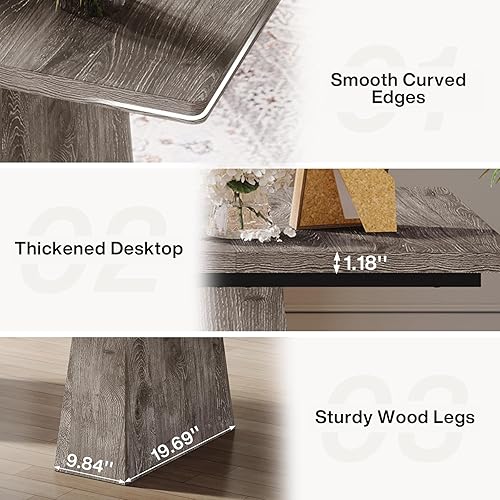 Miniatura 6 de Tribesigns Escritorio Ejecutivo de 63 Pulgadas, Escritorio Grande para Computadora de Oficina con Doble Pedestal, Estación de Trabajo Moderna y