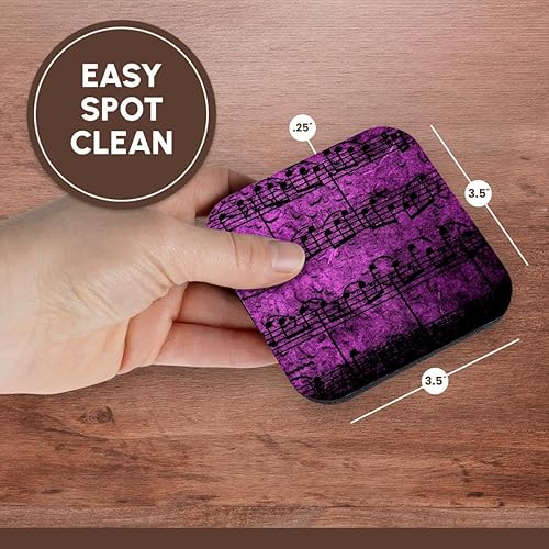 Miniatura 7 de 3dRose cst_5879_2 - Juego de 8 posavasos musicales (tamaño pequeño), color morado y rosa