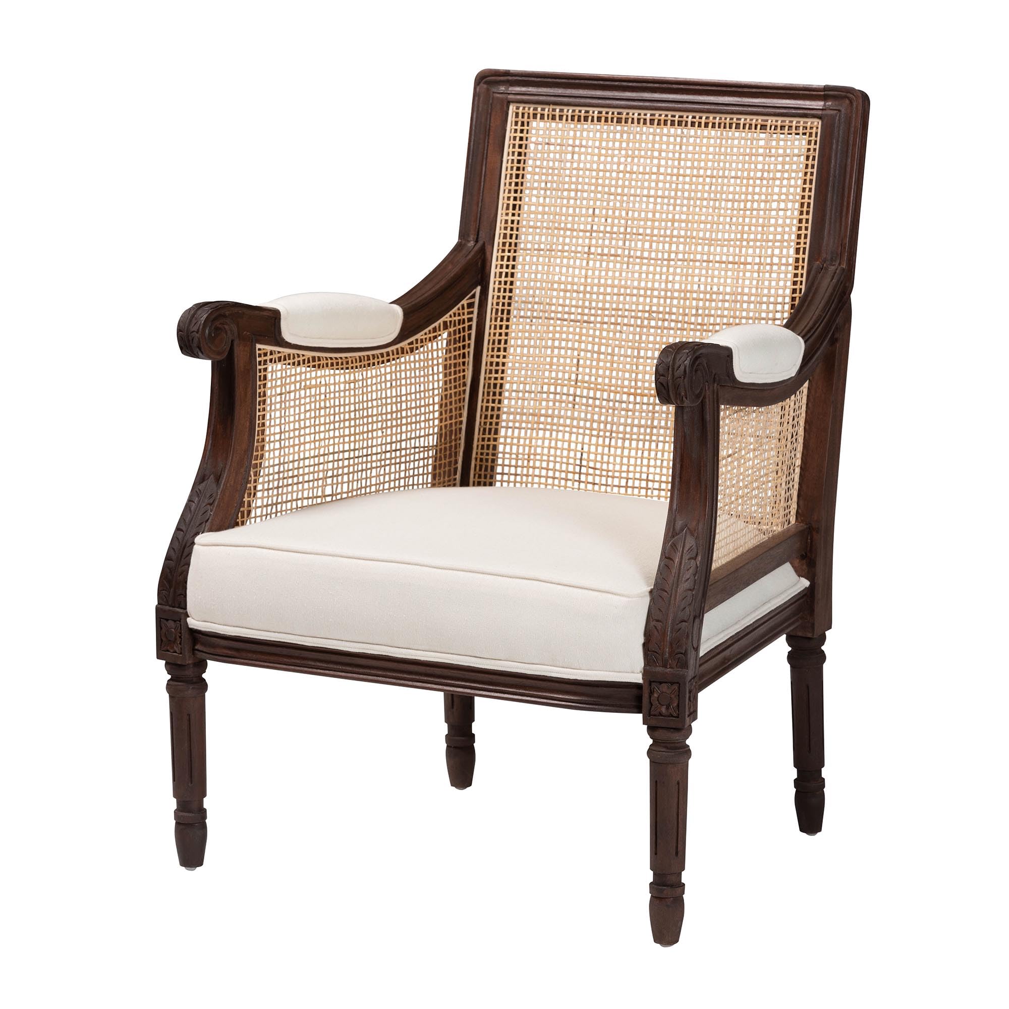 bali & pari Desmond Natural Rattan Armchair, One Size, Dark Brown