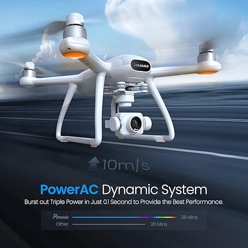 Miniatura 5 de Potensic Dreamer Pro - Drones 4K con cámara para adultos cardán de 3 ejes GPS Quadcopter con rango de transmisión FPV de 2 KM vuelo de 28 minutos
