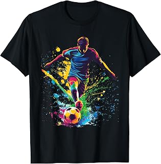 Soccer Ball Football Player and Fan Graphic T-Shirt image